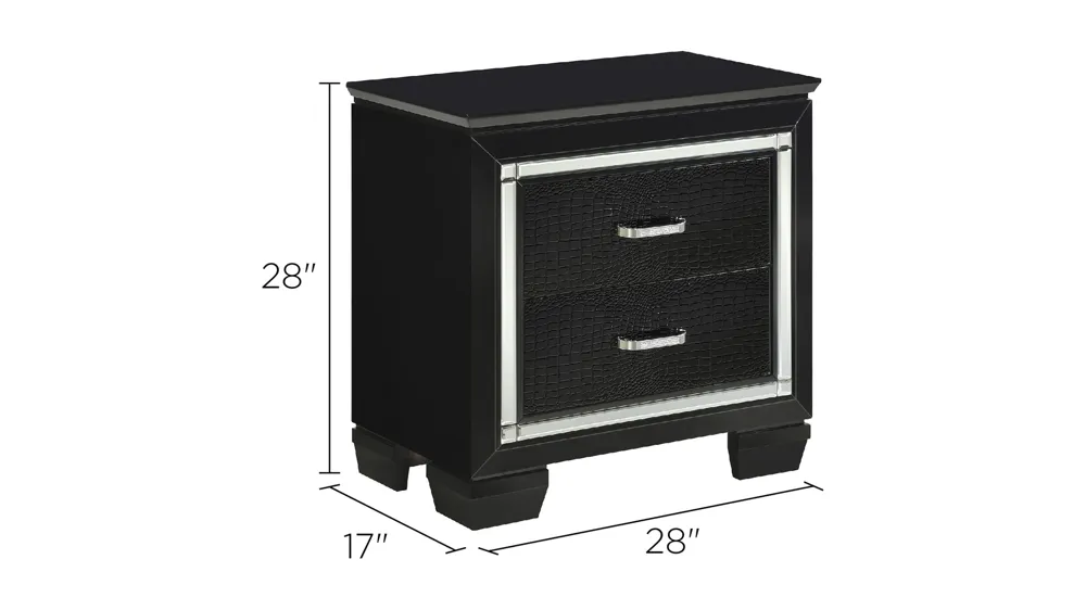 Brambley Nightstand  w/ LED Lights Dimensions
