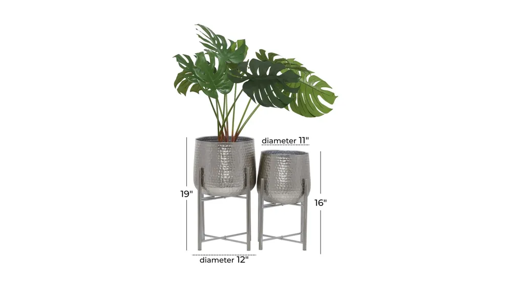 CosmoLiving Carothers Planter Set of 2 Dimensions