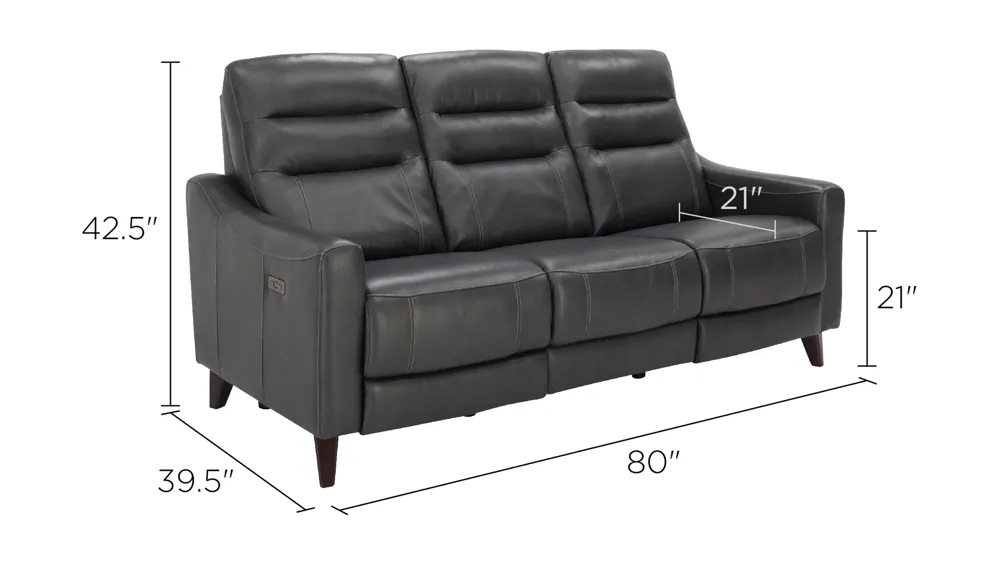 Graham Power Sofa w/ Power Headrest Dimensions
