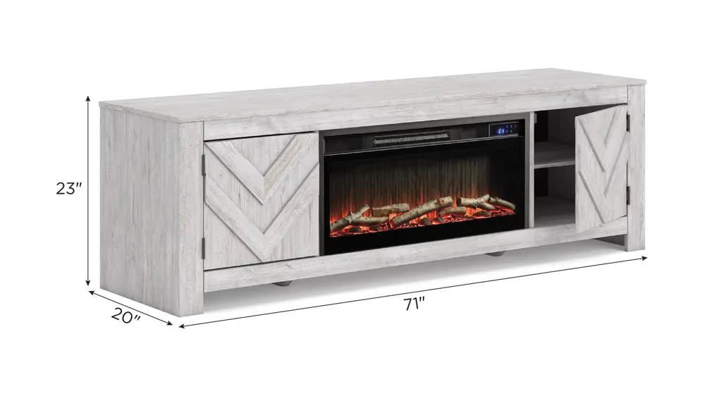 Cayboni TV Stand with Fireplace Dimensions