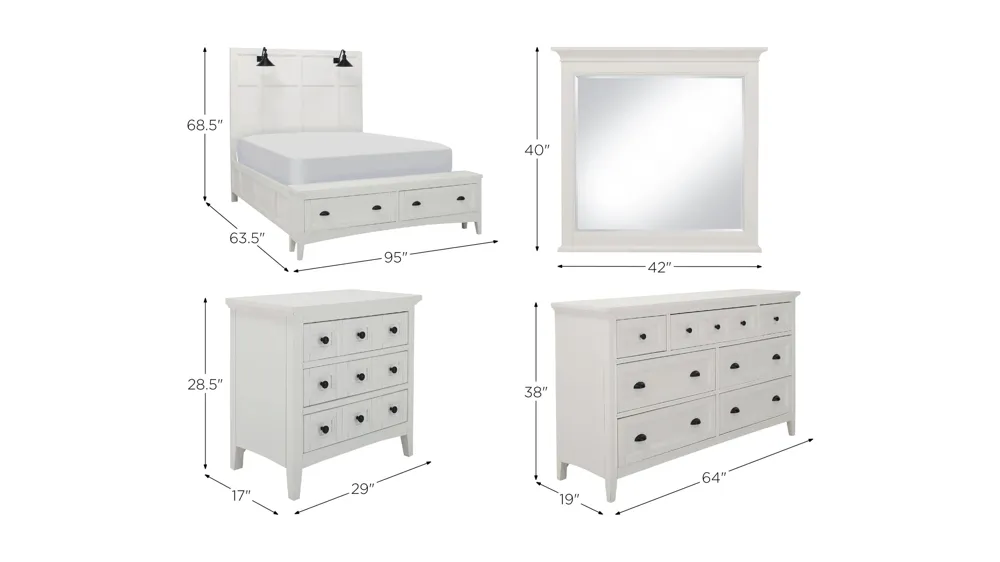 Ivy Ridge 4-pc. Platform Storage Bedroom Set w/ Lamp Headboard Dimensions