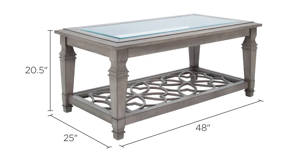 Lucette Rectangular Cocktail Table Dimensions