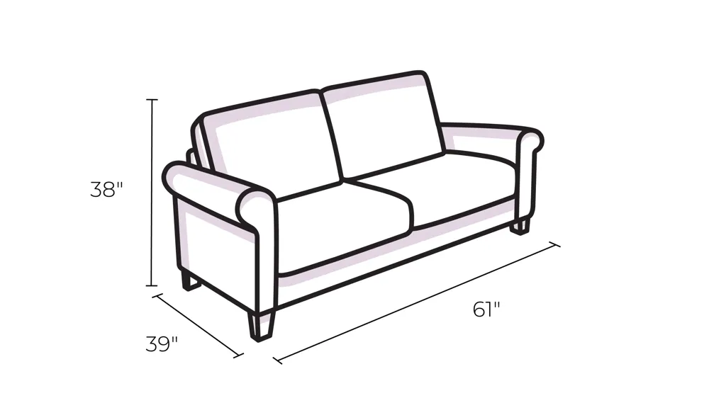 Carmine Loveseat Dimensions