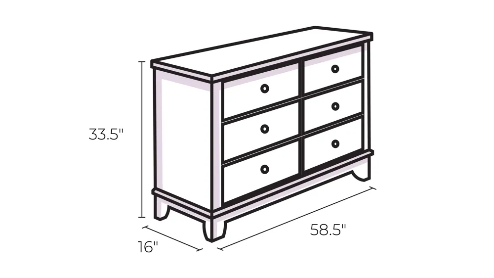Louis Phillip Bedroom Dresser Dimensions