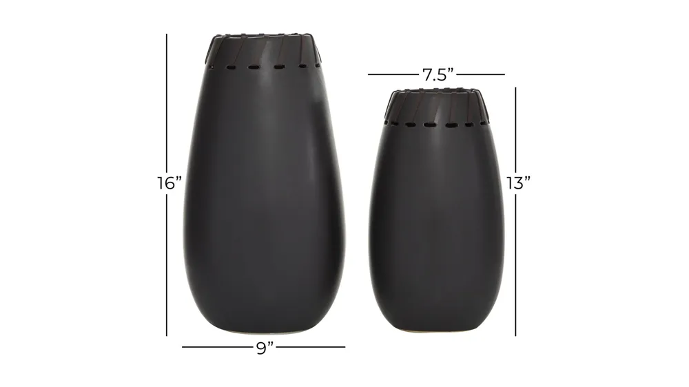 Ivy Collection Dortmund Vase Set of 2 Dimensions