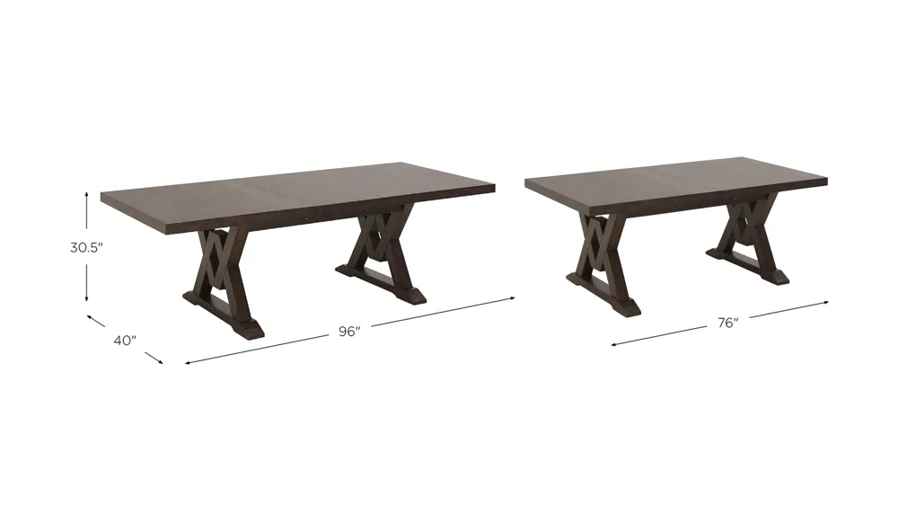 Fraser Dining Table w/ Leaf Dimensions
