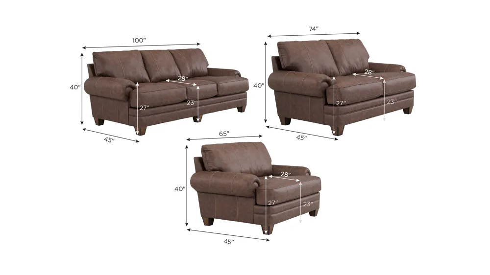 Boswell Living Room Set Dimensions