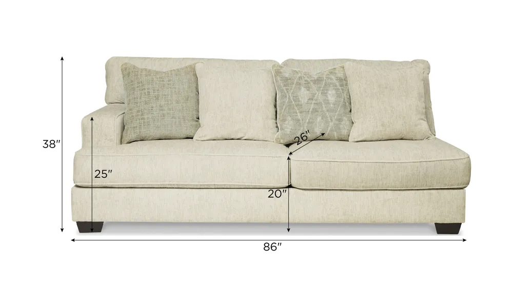 Kearson Chenille Left Arm Facing Sofa Dimensions