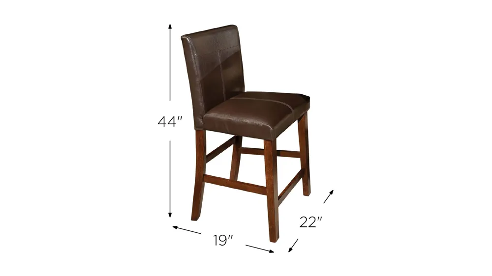 Kona Upholstered Counter Stool - Set of 2 Dimensions