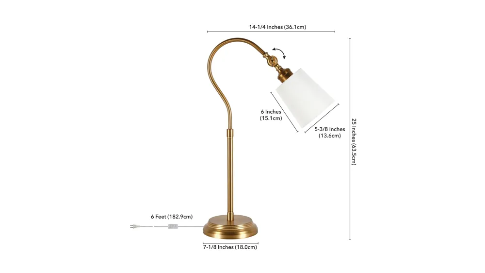 Rosalinda Arc Table Lamp Dimensions