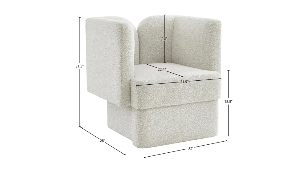 Marcel Boucle Fabric Chair Dimensions
