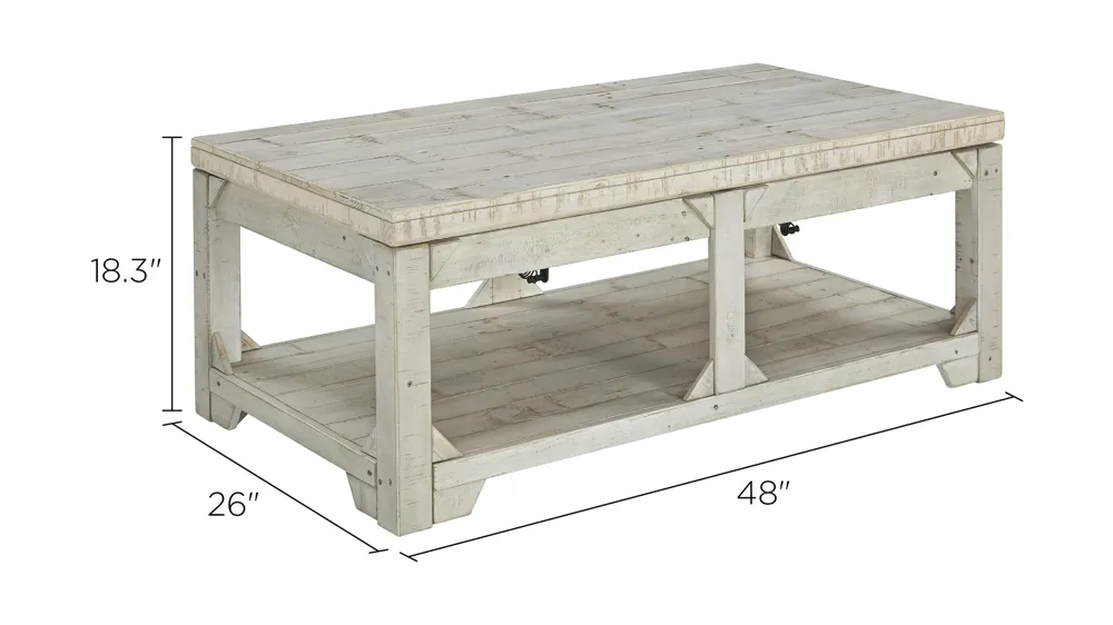 Bookman Lift-Top Cocktail Table Dimensions