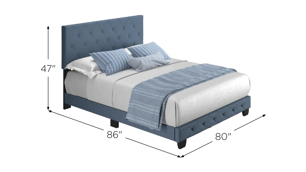 Caldwell Fabric Platform Bed Dimensions