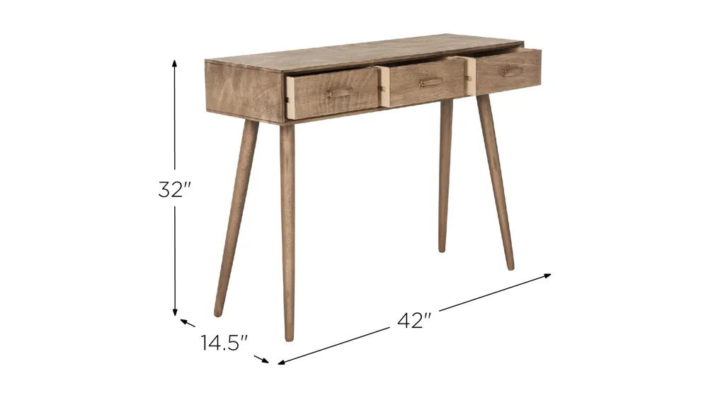 Benji 3 Drawer Console Table Dimensions