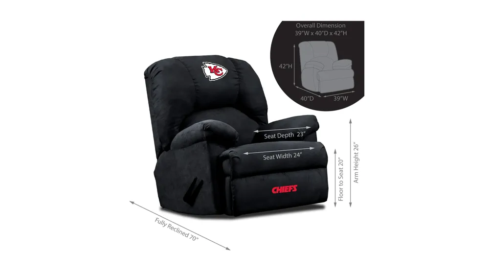 NFL Manual Recliner Dimensions