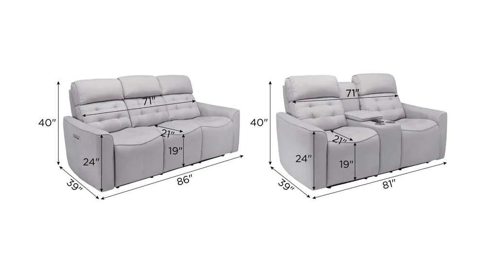 Hanlin Living Room Set Dimensions