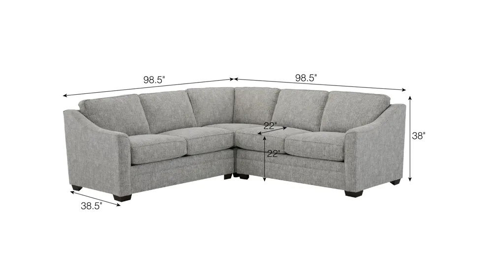 Fairhaven 3-pc. Sectional Dimensions