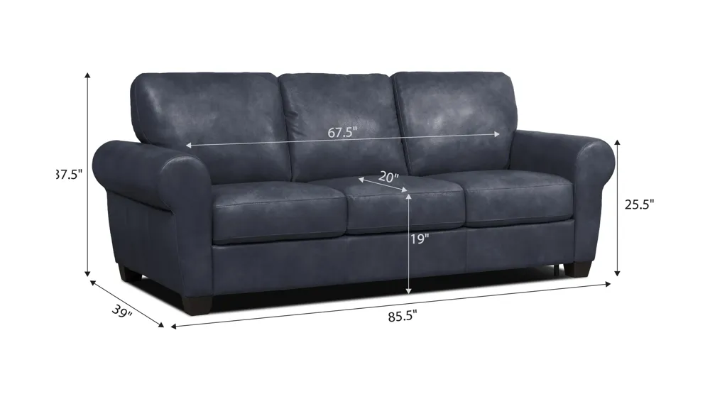 Calabria Leather Queen Sleeper Dimensions