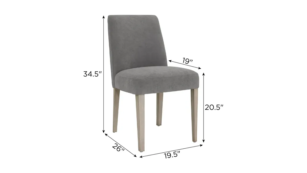 Charlotte Upholstered Side Chair Dimensions