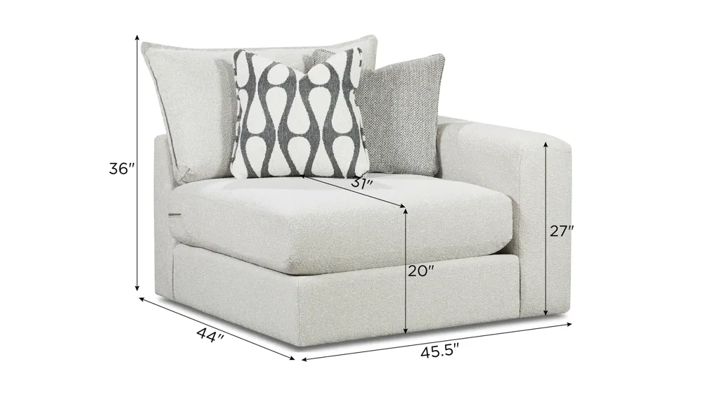 Durango Right-Arm-Facing Chair Dimensions