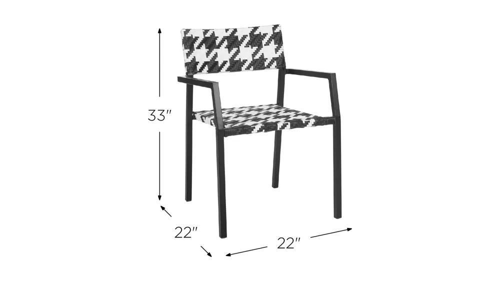 Winslo Outdoor Arm Chair -Set of 2 Dimensions