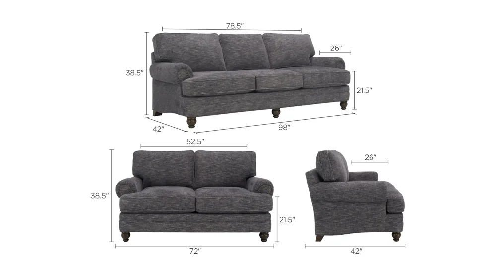 Tifton Living Room Set Dimensions