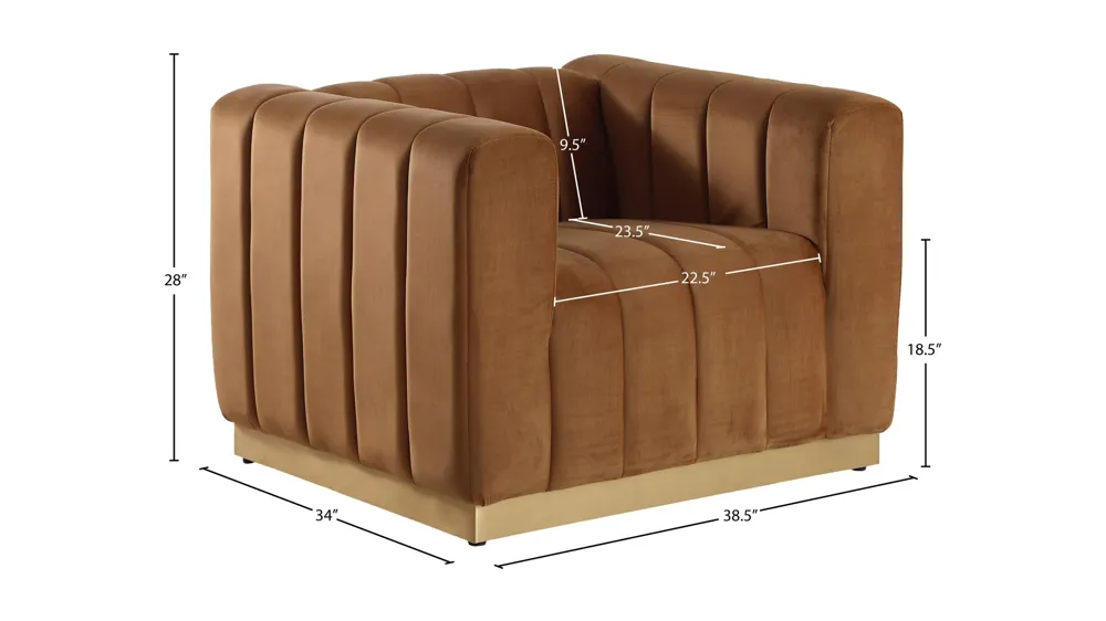 Marlon Velvet Chair Dimensions