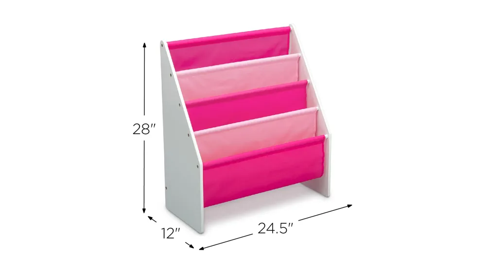 Sling Book Rack Bookshelf by Delta Children Dimensions