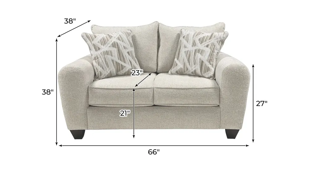 Jaden Loveseat Dimensions