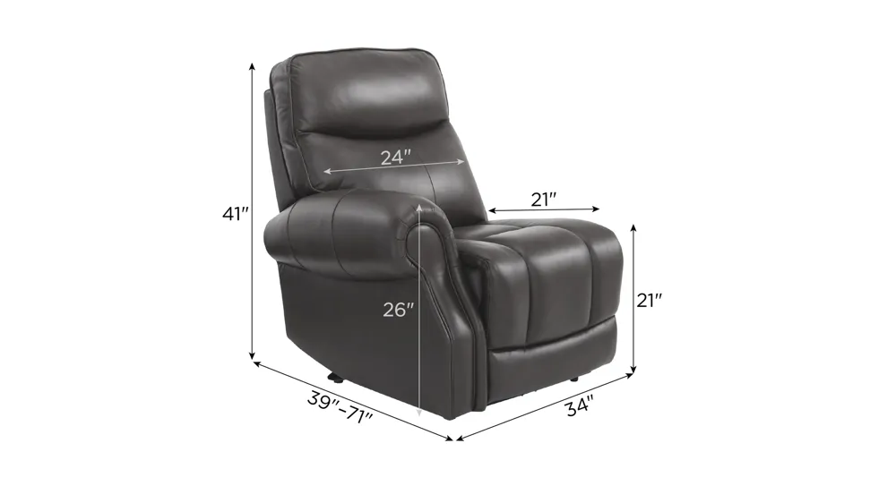 Brooks Zero Gravity Left Arm Facing Triple Power Recliner Dimensions
