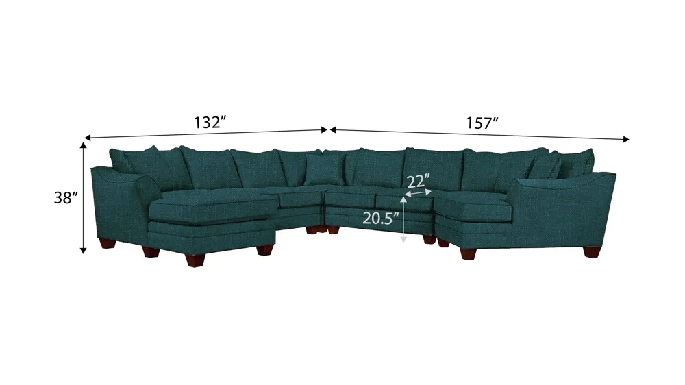 Foresthill 5-pc. Left Hand Facing Sectional Sofa Dimensions