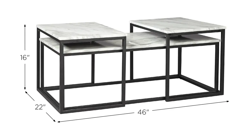Donnesta Table- Set of 3 Dimensions