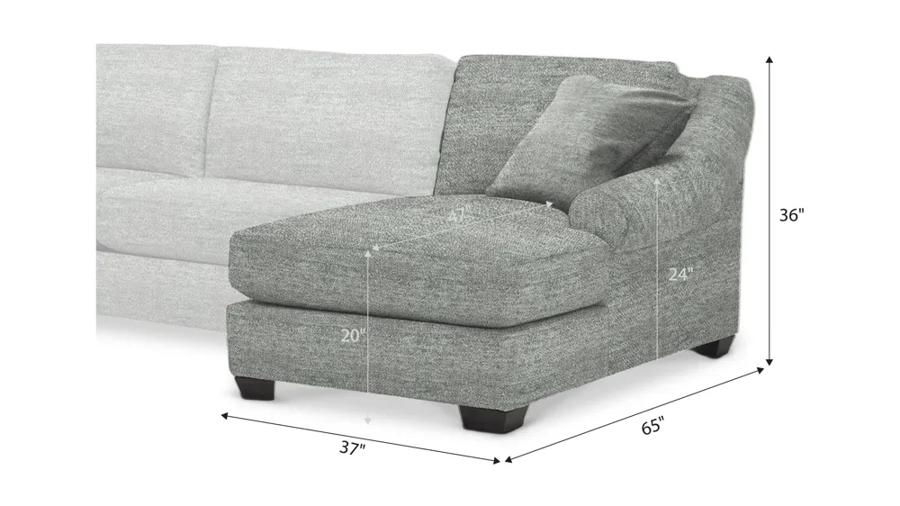 Thatcher Right Arm Facing Chaise Dimensions