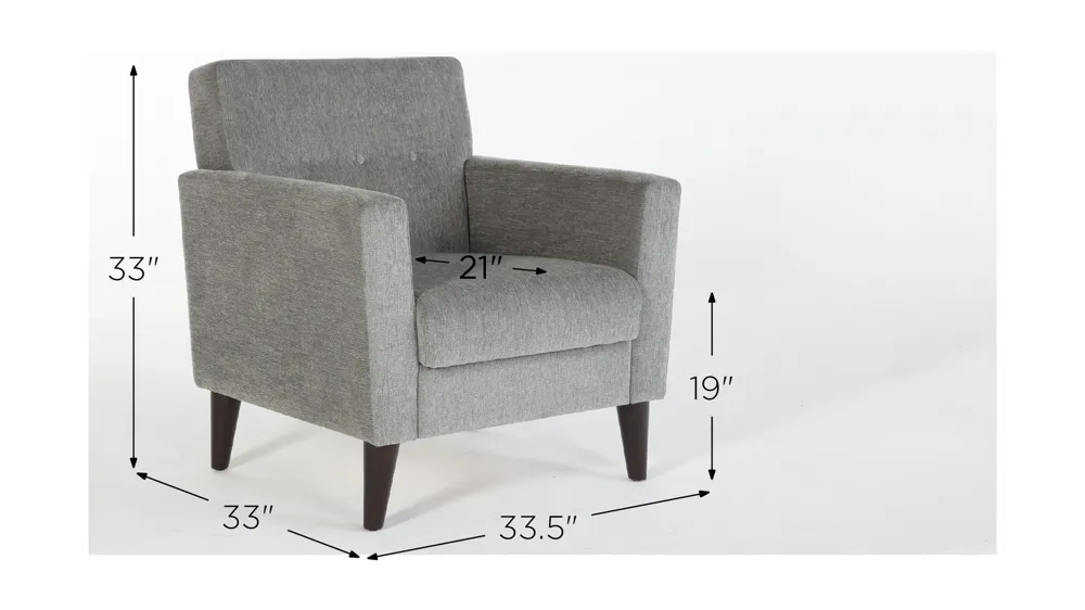 Theo Accent Chair & Ottoman Dimensions
