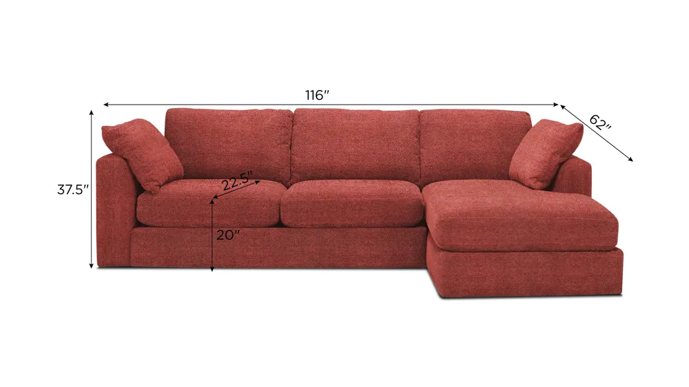 Nappily 2-pc. Sectional Dimensions
