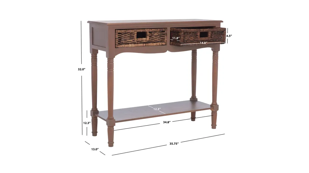 Gisela 2 Drawer Console Table Dimensions