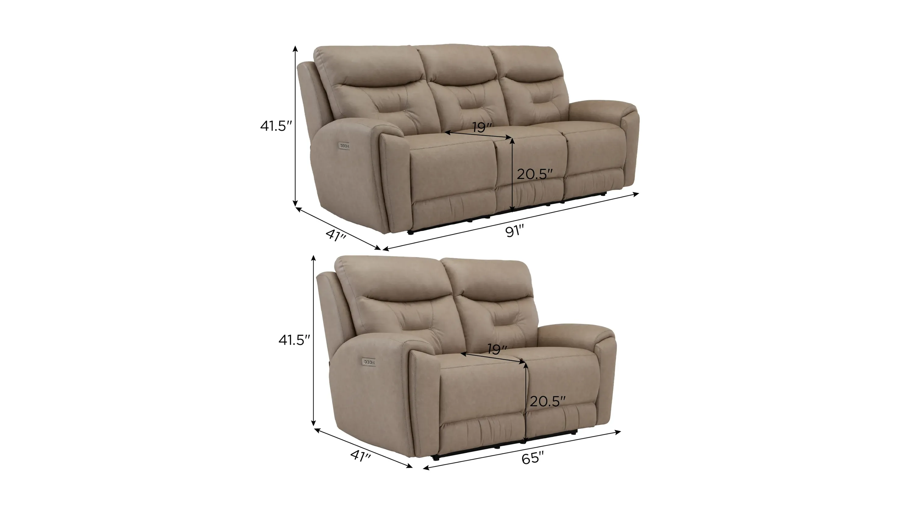 ラビン2wayクッション　BR-760 Bryson Zero Gravity Triple Power Living Room Set | Raymour & Flanigan