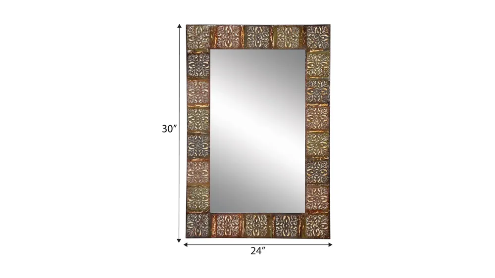 Ivy Collection Multi Colored Metal Wall Mirror Dimensions