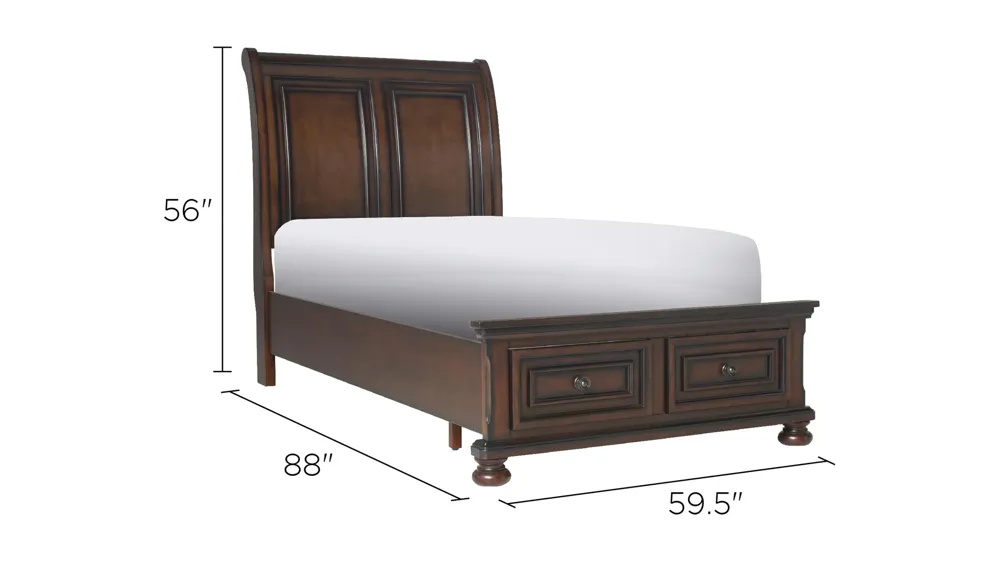 Donegan Sleigh Platform Storage Bed Dimensions