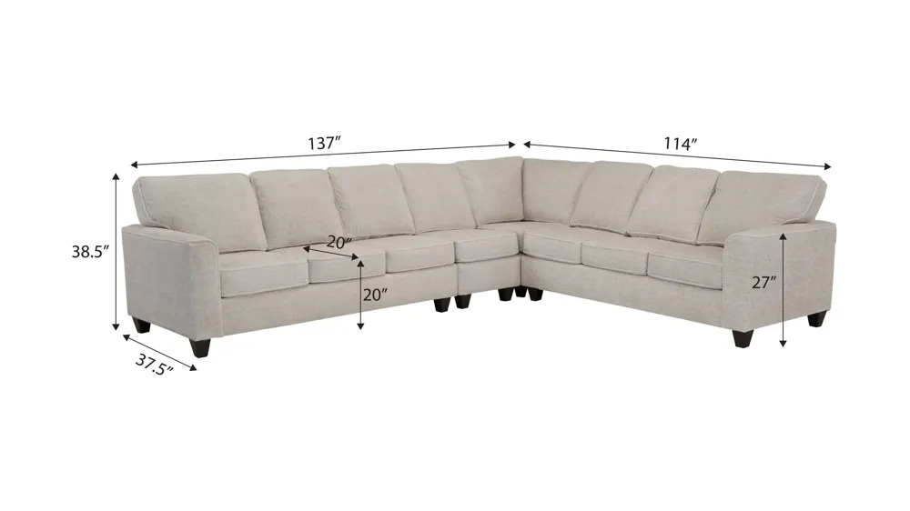 Dune 4-pc. Sectional Dimensions