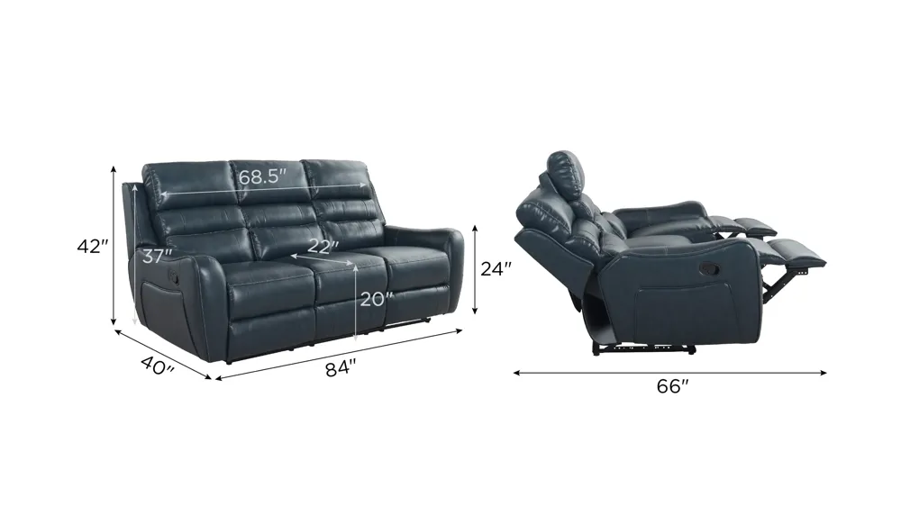 Keegan Reclining Sofa Dimensions