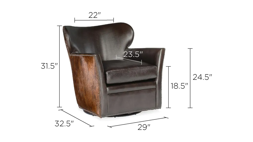 Kato Leather Swivel Chair Dimensions