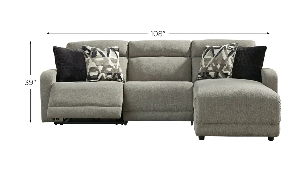 Colleyville Power Reclining Sectional with Chaise Dimensions