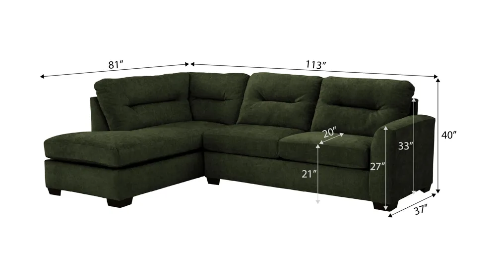 Oliver 2-pc. Sectional Dimensions