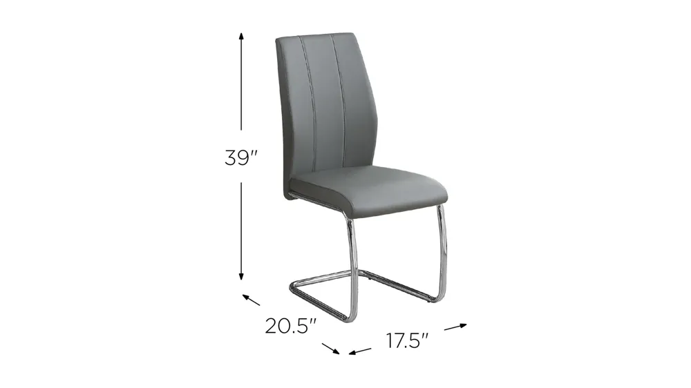 Monarch Leather Dining Chair- Set of 2 Dimensions