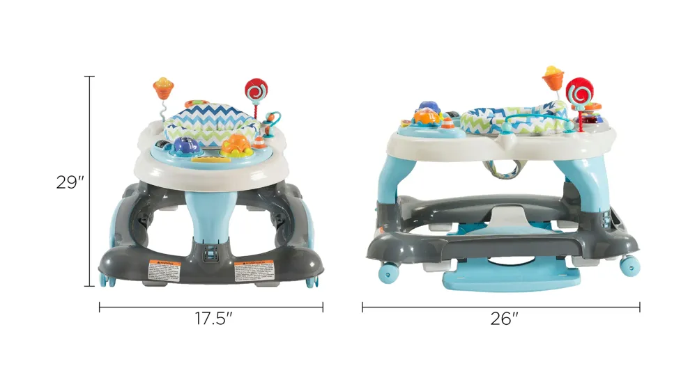 Alverta 4-in-1 Activity Walker w/ Jump Board Dimensions