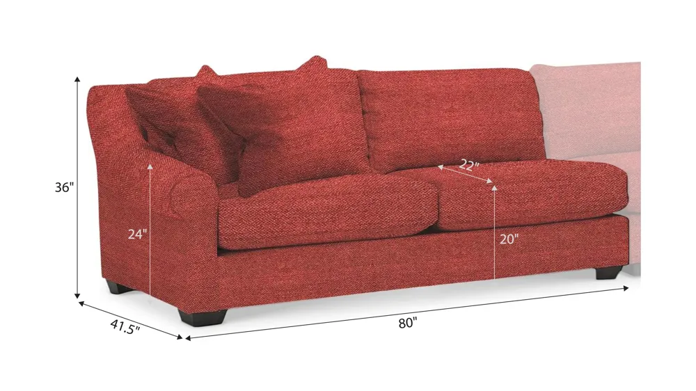 Thatcher Left Arm Facing Loveseat Dimensions