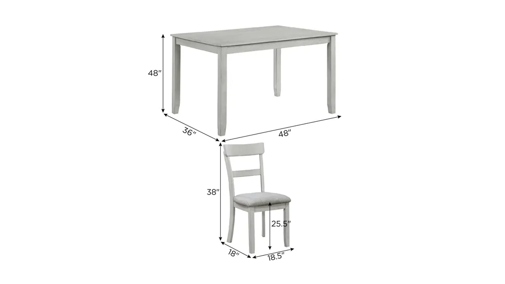 Henderson 5-pc. Dining Set Dimensions