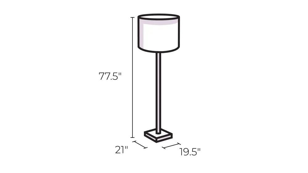 Orsa LED Floor Lamp Dimensions