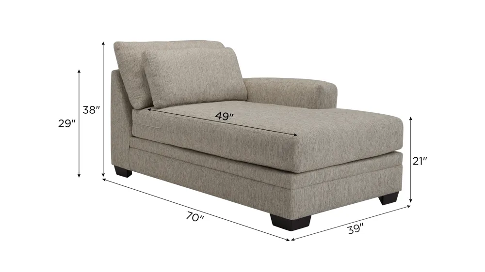 Easton Right Arm Facing Chaise Dimensions